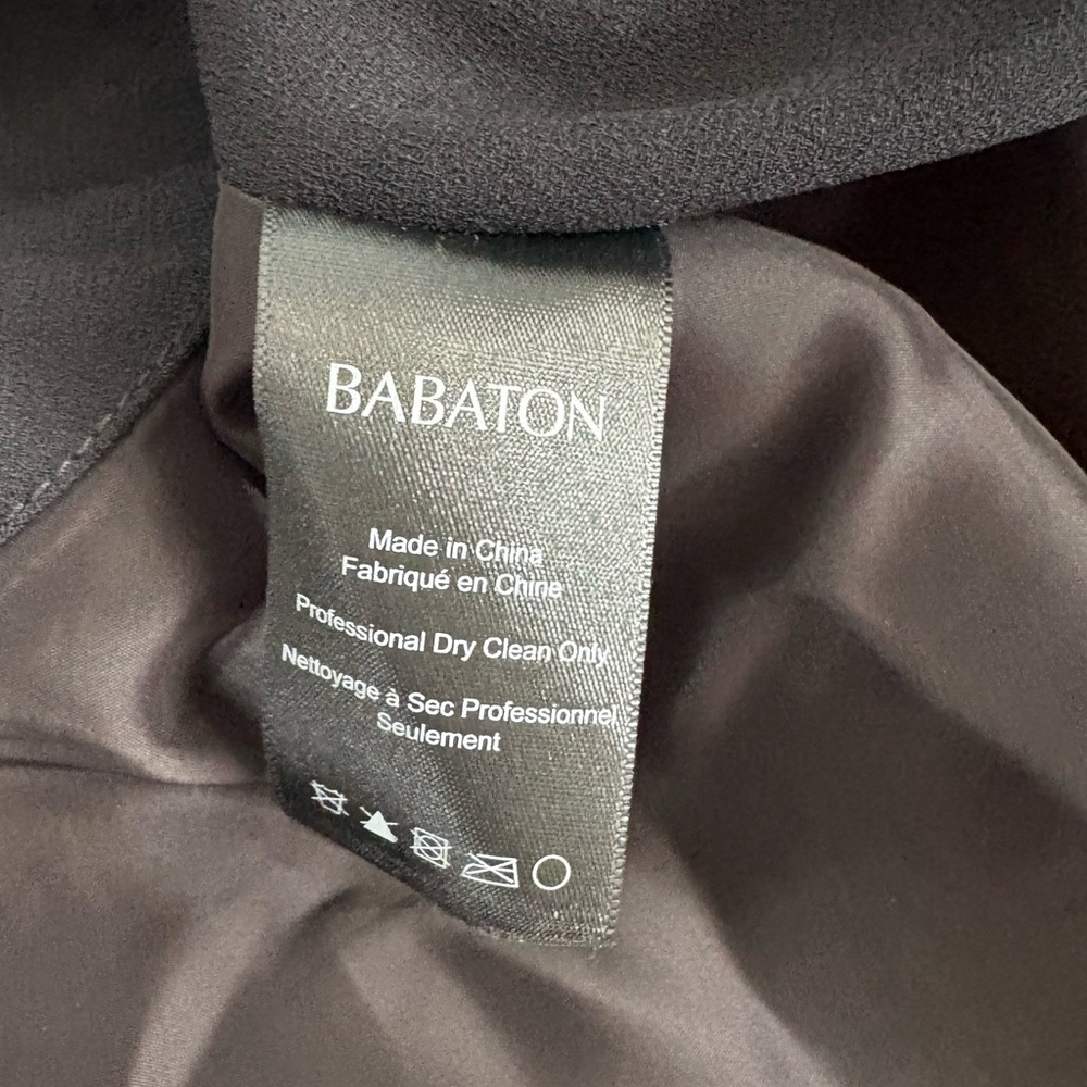 BABATON - Black Sleeveless Drape Front Belted Vest Trench Style - Picture 6 of 6